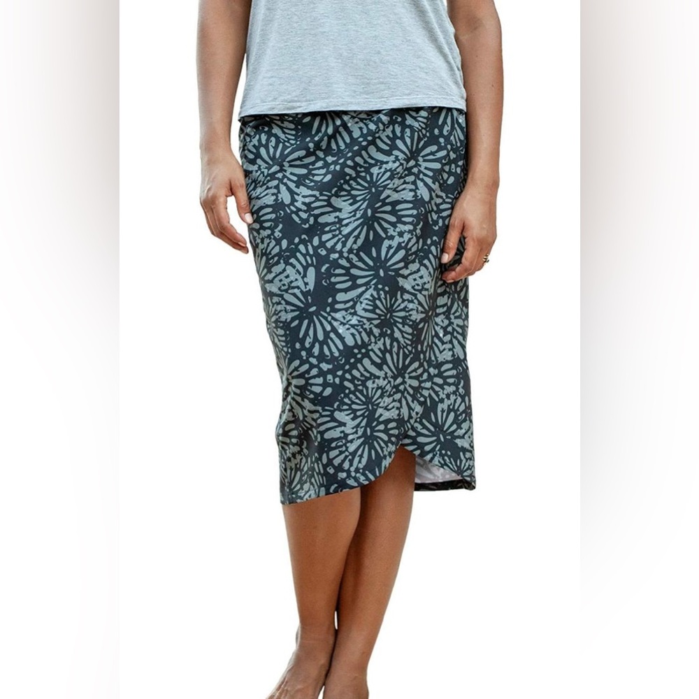 Rip Skirt Hawaii Stretch Pull On Wrap Skirt Shibori Butterfly Print Length 3 Med